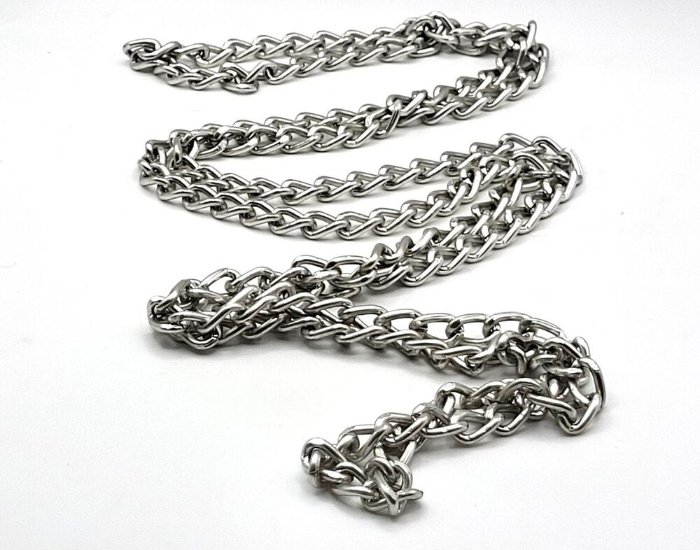 Aluminum Extra Long Strand Chunky Chain Necklace 51in